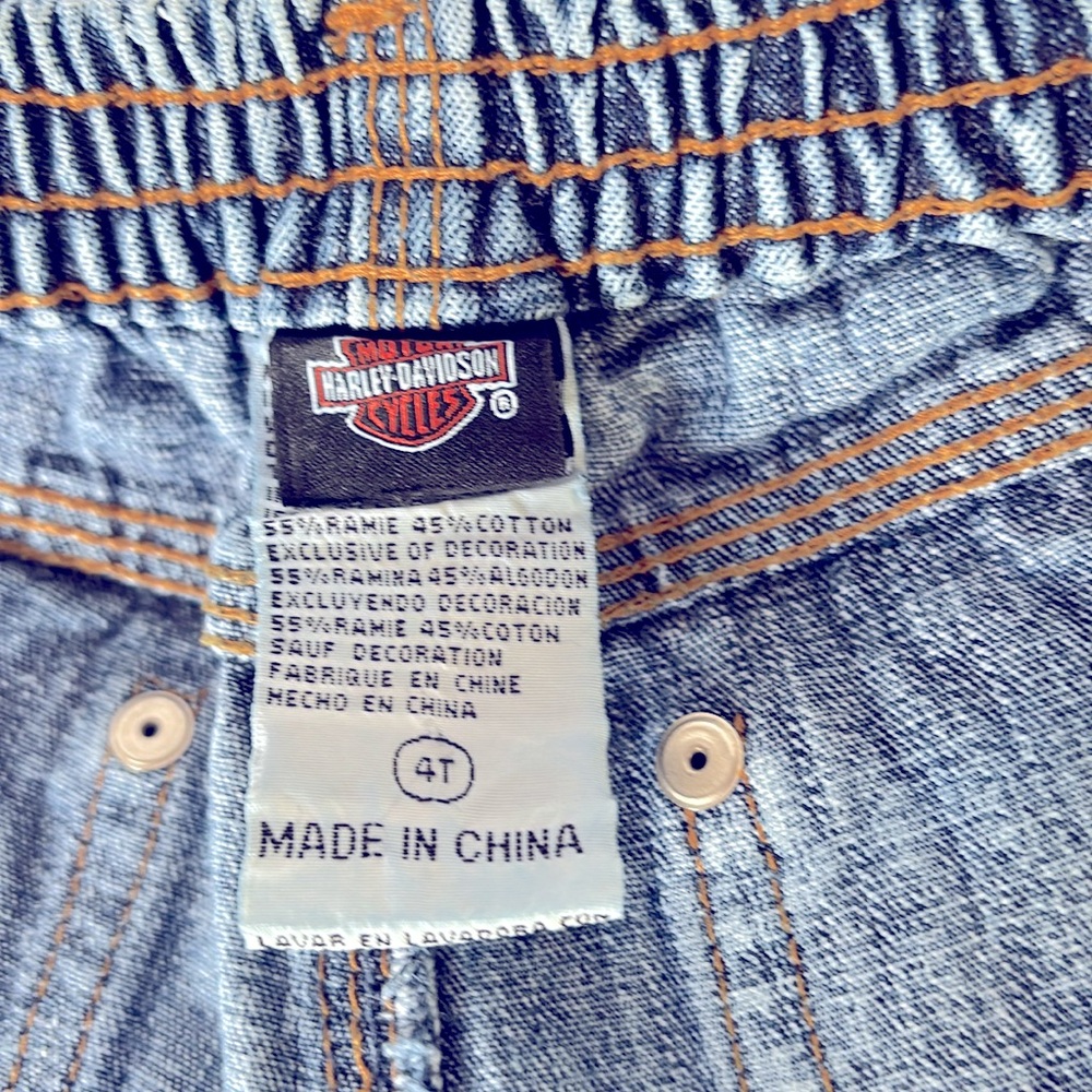 VINTAGE 2003 NWOT HARLEY DAVIDSON DENIM SHORTS BOY’s 4T - Picture 7 of 10